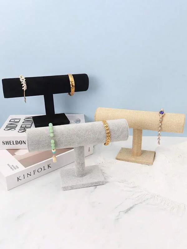 1pc Velvet Jewelry Display Stand, Jewelry Storage Rack, Watch Display Stand, Bracelet Storage Rack, Jewelry Organizer, Jewelry Organization Rack, Desktop Jewelry Stand, Suitable For Displaying And Storing Necklaces