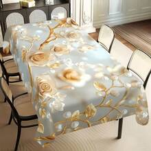 1/20pcs Elegant Polyester Tablecloth,Diamond Tree And Flowers Pattern,Machine Washable,For Kitchen Dining, Buffet Table, Holiday Dinner, Party, Banquet, Restaurant, Wedding, And Home Decoration - Perfect For Any Occasion