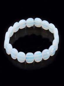 1 pieza Brazalete de piedra natural CSJA para hombres y mujeres, pulsera con cuentas ovaladas facetadas de obsidiana, cuarzo rosa, cristal de roca y ojo de tigre, joyería de verano, regalo
