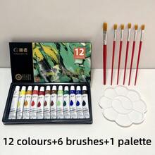 SHEIN X Jess Acrylic Paint Set Of 36 Colors 0.41fl Oz 12ml Bottles, 36 Colors Acrylic Paint No Fading Rich Pigment For Kids Adults Artists Canvas Crafts Wood Painting-Perfect For Artists, Students, Crafts, Diy Wall & ClothesPainting! - Multicolor - View 18