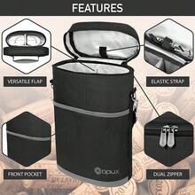 New  2 Bottle Wine Carrier Tote, Insulated Leakproof Wine Cooler Bag, Wine Travel Bag Tote For Picnic BYOB Beach, Portable Wine Bottle Carrying Case, Gift For Wine Lover Women Men Christmas, Dark Grey - Dark Gray - View 4