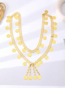 1 pieza Cadena para el Body de mujer color dorado metálico, accesorio para vestido abaya de estilo Oriente Medio, estilo bohemio, joyería de cadena para el Body para fiesta de boda, decoración de vestuario para actuación de mujer