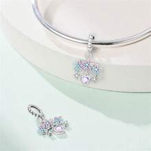 1 pieza Colgante de plata de ley 925 Flor de ensueño: DIY Colgante de gema de color con amor