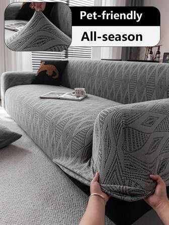 1pc Thick Elastic All-Inclusive Sofa Cover, Pet-Friendly Anti-Scratch, Machine Washable, Non-Slip Wear-Resistant, Stretch-Fit, Fits 1/2/3/4 Seat Sofa, Living Room/Bedroom/Study