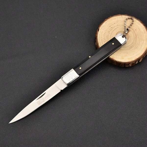 1 pezzo Coltello pieghevole portatile multifunzione, coltello da tasca per uso esterno e campeggio, in acciaio inossidabile, per tagliare carne, frutta e bbq