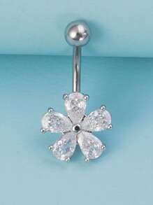 1 pièce Anneau de piercing de nombril fleur goutte d'eau mignon