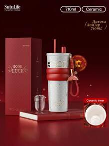 Vaso térmico de gran capacidad de 500ml/700ml/710ml - Taza de café de acero inoxidable con tapa, vaso de viaje para bebidas calientes y frías, compatible con portavasos de coche, material, tapa con boquilla y soporte para pajita, banda de silicona antideslizante para sujetar, portátil para exteriores, camping, oficina, regalo de botella de agua para novia, estudiante, vuelta al cole para niños