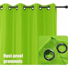 2025Hot-BONZER Waterproof Outdoor Curtains Patio, Premium Thick Privacy Weatherproof Grommet Outside Curtains Porch, Pergola, Cabana, 1 Panel, 54W X 84L Inch, - 綠色 - 查看 2
