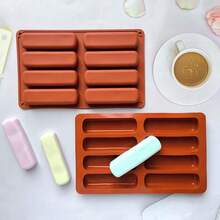 1 Piece 8-Cavity Cylindrical Silicone Chocolate Mold, Used For Ice Cream, Jelly, Pudding, Chocolate Dessert Cake Baking Tools, Is Ideal For Making Chocolate Cake Desserts. - Red - View 28