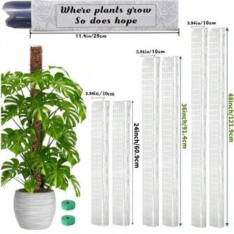 24in/36in/48 Inch Moss Pole Plastic Plant Stand Indoor Climbing Plants Guardian Tutors Pot Moss Stick For Monstera, Large D Shaped PolesPlants Growth Garden Support Accessories