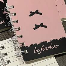 4pcs Boho Princess A7 Spiral Notebooks - White With Pink Dots, Perforated Pages, Inspirational Quotes & Heart Patterns, High Quality Paper Journals, Ideal Gifts, Fun Cover Designs, Coil Binding - Multicolor - View 6