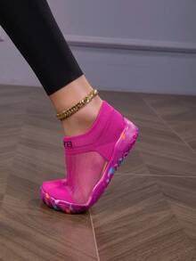 ZVB 适合赤脚爱好者的情侣水鞋，软底女士沙滩鞋，适合游泳、潜水、户外速干夏季凉鞋，钓鱼水鞋，防滑透气涉水鞋 - 玫紅色 - 查看 8