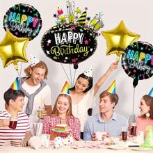 5pcs Foil Balloons For Birthday Party Decoration, Suitable For Birthdays, Holidays, Anniversaries, And Other Themed Events