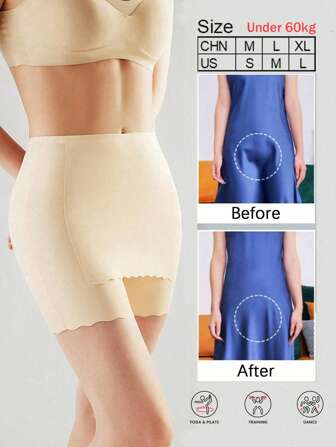 1件压缩紧身短裤，覆盖三角区域【修身版型，适合60公斤以下人群，超重请慎重下单，以免不合身】，春夏修身打底裤，可避免穿裙子时被风吹起的尴尬，专为娇小身材设计-喜欢宽松版型者应选择大1-2个尺码。