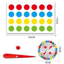 1 件经典 Twister 棋盘游戏套装 - “左手，右手”成人互动纸板游戏，适用于室内/室外派对、节日聚会、策略游戏，耐用纸板适合所有节日 - 彩色 - 查看 8