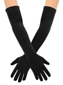 1 Pair Women Long Velvet Gloves, Multi-Color, Suitable For Formal Occasions, Wedding, Party, Elegant Decor, Warm