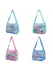 8 件套彩色夏季儿童网壳装饰大容量收纳袋，沙滩沙桶玩具收纳袋（颜色随机）