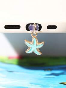 1/4pcs Multicolor Starfish Dust Plug, Creative Cute Fashion Marine Life, Glossy Alloy Metal Pendant, Transparent Silicone Dust Plug Accessory For Smartphone, Tablet, Kindle, Charging Port Decor, Suitable As Small Gift, Compatible With IPhone Lightning/Type-C, Firmly Protects Charging Port From Water, Moisture And Dirt