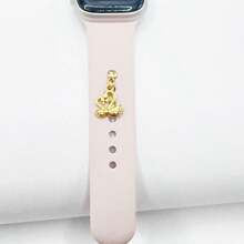 1pc Gold Swan Metal Watch Band Decor, Suitable For Silicone Watch Strap Series