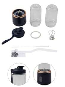2 Pcs Portable Blender Mini 14oz For Juices & Smoothies With 6 Blades Puwerful Performances Fusion Blender, USB Rechargeable, Lid, Plastic Cups Included, Drop-Resistant And Wear-Resistant. Fit For Travel And Outdoor Activities