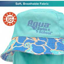 Aqua SwimSchool Sunshade Bucket Hat With Sun Shield For Infants, Blue, Unisex - 1 - View 6