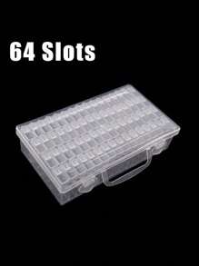 1pc 42 Slots Diamond Painting Accessories Storage Box, 5D Diamond Embroidery Bead Art Kit Case, Jewelry & Nail Decoration Supply Organizer, Lightweight & Easy To Use