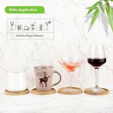 Juego de 5 porta vasos redondos de bambú, adecuados para bandejas de macetas pequeñas, macetas de flores de bambú, bandejas de bebidas, posavasos de resina para bricolaje, protectores de macetas de regalo para decoración de oficina en casa; Juego de 10 porta vasos redondos de bambú, posavasos de madera natural para bebidas, platillo de bambú redondo decorativo para plantas suculentas, adecuados para tazas, macetas de plantas al aire libre e interiores, posavasos de bambú redondos naturales para sostener bebidas, la mayoría de las tazas y vasos, plantas interiores o exteriores, adecuados para mesa de centro, posavasos de madera para protección de floreros de escritorio como obsequio de inauguración de casa; Posavasos de bambú-madera, juego de posavasos de bebidas de bambú natural, adecuados para mesa de centro, bebidas calientes, bebidas frías, bares, hogares, cocinas, regalos de inauguración de casa, para bebidas, refrescos, cervezas, cafés! | Utensilios de bar | Inauguración de casa - Multicolor - Ver 6