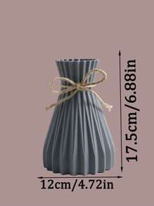 1/2pcs Set Sturdy Plastic Rattan Vase & Artificial Flower Arrangement, Dry Flower Vase Decor For Dining Room, Living Room, Balcony, Cafe, Bedroom, Study, Party, Valentine's Day Gift, Non-Waterproof Plastic Vase