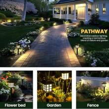 24/12 Pack Outdoor Solar Garden Lights - Ground Plug Lights Outdoor Decorative Lights With Auto On/Off Function Bright Solar Lights, Waterproof Solar Patio Patio Driveway Landscape Lights Decorative (Warm White)