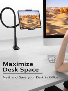 Heavy-Duty Gooseneck Tablet Holder With 360° Rotating Spiral Base | Adjustable Lazy Arm Phone & Tablet Mount For Bed, Office, Kitchen & Gym | Hands-Free Viewing At Perfect Angles | Gift-Ready For Students, Remote Workers & Cooking Enthusiasts