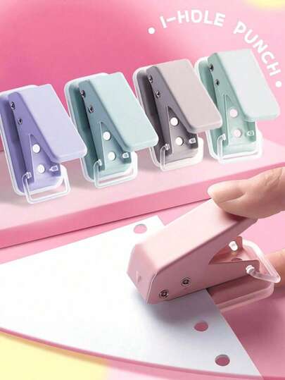 2pcs Mini Hole Punch And Loose-Leaf Ring, Office Study Single Hole Small Punch Binding Ring Loose-Leaf Ring Hole Paper Punching Artifact Paper, Student Supplies