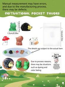 15 件散装员工答谢礼品、励志动物主题答谢礼品、附有便条卡的动物主题答谢礼品、各式树脂小雕像、适合同事的袖珍小礼物、生日、康复、万圣节、圣诞节、感恩节、丰收节、秋季装饰、礼品 - 彩色 - 查看 7