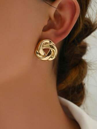 زوج من الأقراط المعدنية الأنيقة بتصميم زهري مجوف على طراز غوث و بنك حديث، إكسسوارات أزياء للنساء، هدية للأم، مناسبة لحفلات رأس السنة والمناسبات