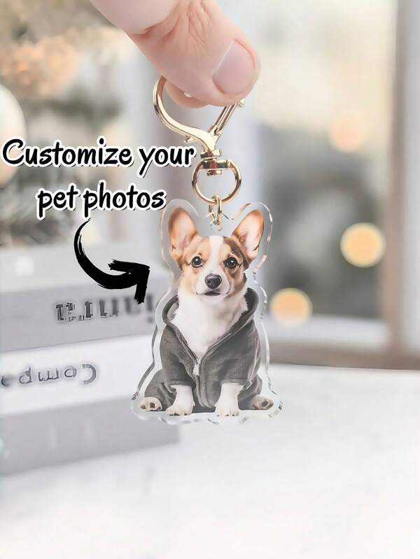 1 pièce Porte-clés en acrylique personnalisable pour animaux de compagnie - Personnalisez avec la photo de votre animal, acrylique de haute qualité, réaliste, durable, léger, design transparent, parfait pour les amateurs d'animaux de compagnie, idéal pour un usage quotidien, les voyages, les aventures en plein air, cadeau unique pour les anniversaires et les fêtes