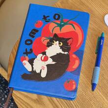 1pc/2pcs Cute Tomato Kitten Notepad A5 Schedule Planning Diary Thickened Notebook School Supplies, Back To School