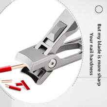 1pc Powder Metallurgy One-Piece Nail Clipper, Extra-Large Opening, Anti-Splash, High Quality, Ergonomic Design, Professional Grade, Easy Grip, Sharp And Durable Nail Clipping Tool, Suitable For Thick And Hard Fingernails And Toenails - Minimalist Style