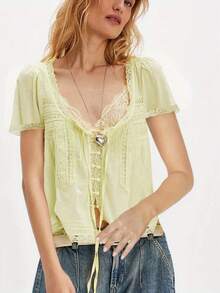 Women Blouses & Shirts - màu xanh da trời - Xem 2