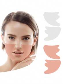 1 Pair V-Shaped Face Silicone Anti-Wrinkle Lifting Tape, Physical Face Lifting Patches