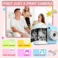 Kids Camera Instant Print, For Girls, Screen Kids Digital Camera, Birthday Christmas Kids Toys Gifts Selfie Children Camera For Kids Age 6-12 Years Old Girls