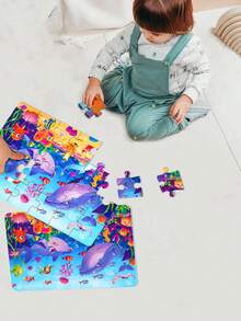 Puzzle temático de papel grueso con diseños de océano, astronautas, dinosaurios y otros temas, un regalo ideal para niños y niñas de 3 a 6 años para el desarrollo interactivo en interiores - Rompecabezas temáticos - Ver 4