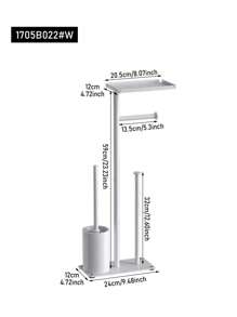 1 pezzo Portarotolo di carta igienica in ferro da appoggio con vassoio di stoccaggio e slot per telefono - montaggio autoadesivo, supporto antitippo per rotoli di carta igienica, accessori per il bagno, organizer per il bagno, di ritorno a scuola
