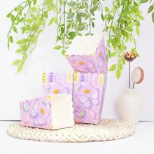 10pcs/20pcs/50pcs Purple Butterfly Pattern Party Popcorn Boxes Food & Snack Containers Potato Chips & Candy Boxes Birthday Party Decor & Family Movie Night Snack Boxes For Butterfly Birthday Party Decorations Wedding Decoration Summer Party Supplies