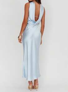 Women's Suspender Long Dress, Summer Fashion Solid Color Backless Strapless Slim Fit Sleeveless Dress, Suitable For Daily Wear And Commuting, Essential For Holiday Activities, Unique Style, Eye-Catching, Generous And Beautiful.