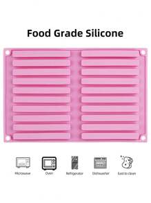 1 pieza/2 piezas Molde de silicona antiadherente - y fácil de desmoldar, apto para panqueques, chocolates, galletas, jabón, etc. - Herramientas DIY rosa y moradas, moldes de chocolate largos, moldes de jabón artesanal, bandejas, multifuncional