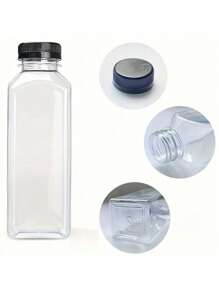 1/3pcs Plastic Juice Bottles With Caps, Transparent Juice Bottles, 8oz 12oz(250ml,350ml),Juice Containers With Lids For Fridge, Reusable Juicing Bottles, Smoothie Bottle, Empty Plastic Juice Bottles, Drink Containers With Lids, Empty Milk Bottles Plastic Smoothie Drink Bottles, For Outdoor, Camping