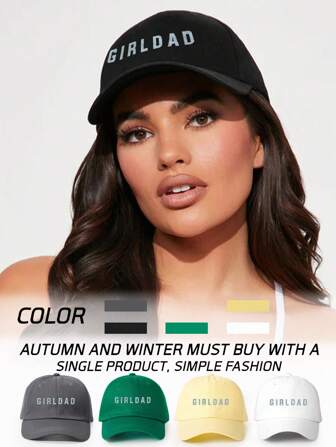 1 件男女通用印花 GIRLDAD 棒球帽，轻便透气可调节防晒尖顶帽，适合春秋季户外旅行、徒步旅行、骑自行车