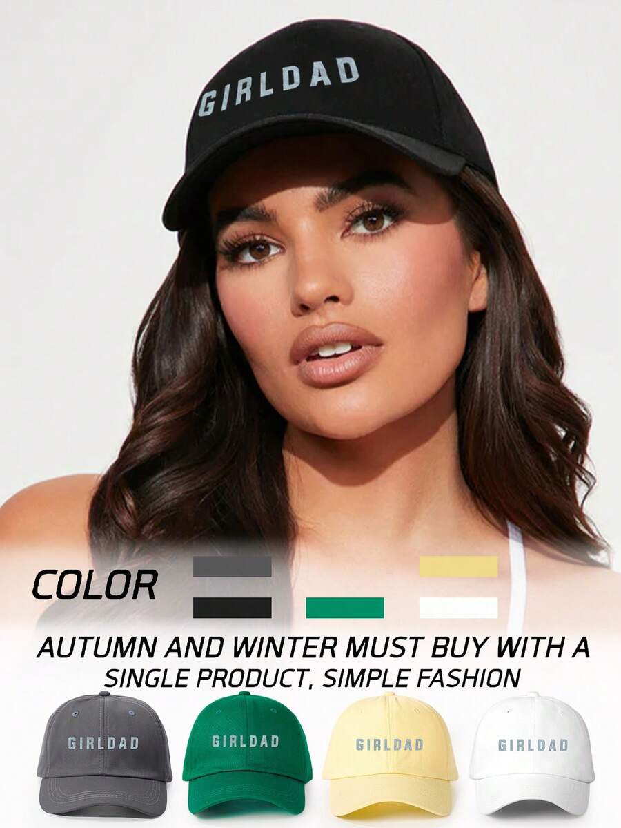 1 件男女通用印花 GIRLDAD 棒球帽，轻便透气可调节防晒尖顶帽，适合春秋季户外旅行、徒步旅行、骑自行车
