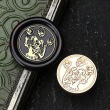 1pc NEW DARK SERIES Series Wax Seal Stamp, Vintage Sealing Stamp Head, Removable Brass Material, Fire Paint Seal Head For Wedding Invitations Gift Packaging Scrapbooking, DIY Handmade Gift Decoration, Cutting And Pasting Invitation Letter School Supplies, Back To School