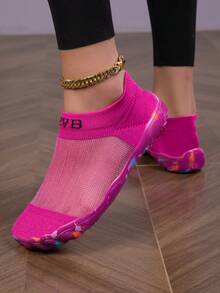 ZVB 适合赤脚爱好者的情侣水鞋，软底女士沙滩鞋，适合游泳、潜水、户外速干夏季凉鞋，钓鱼水鞋，防滑透气涉水鞋 - 玫紅色 - 查看 7
