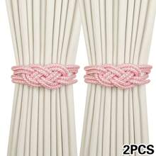 2 piezas Sujeta cortinas con nudo chino, sujeta cortinas magnéticos de poliéster tejidos a mano en estilo minimalista moderno chino para decoración interior, decoración del hogar, sujeción y recogida de cortinas, que aportan una sensación cálida a su hogar